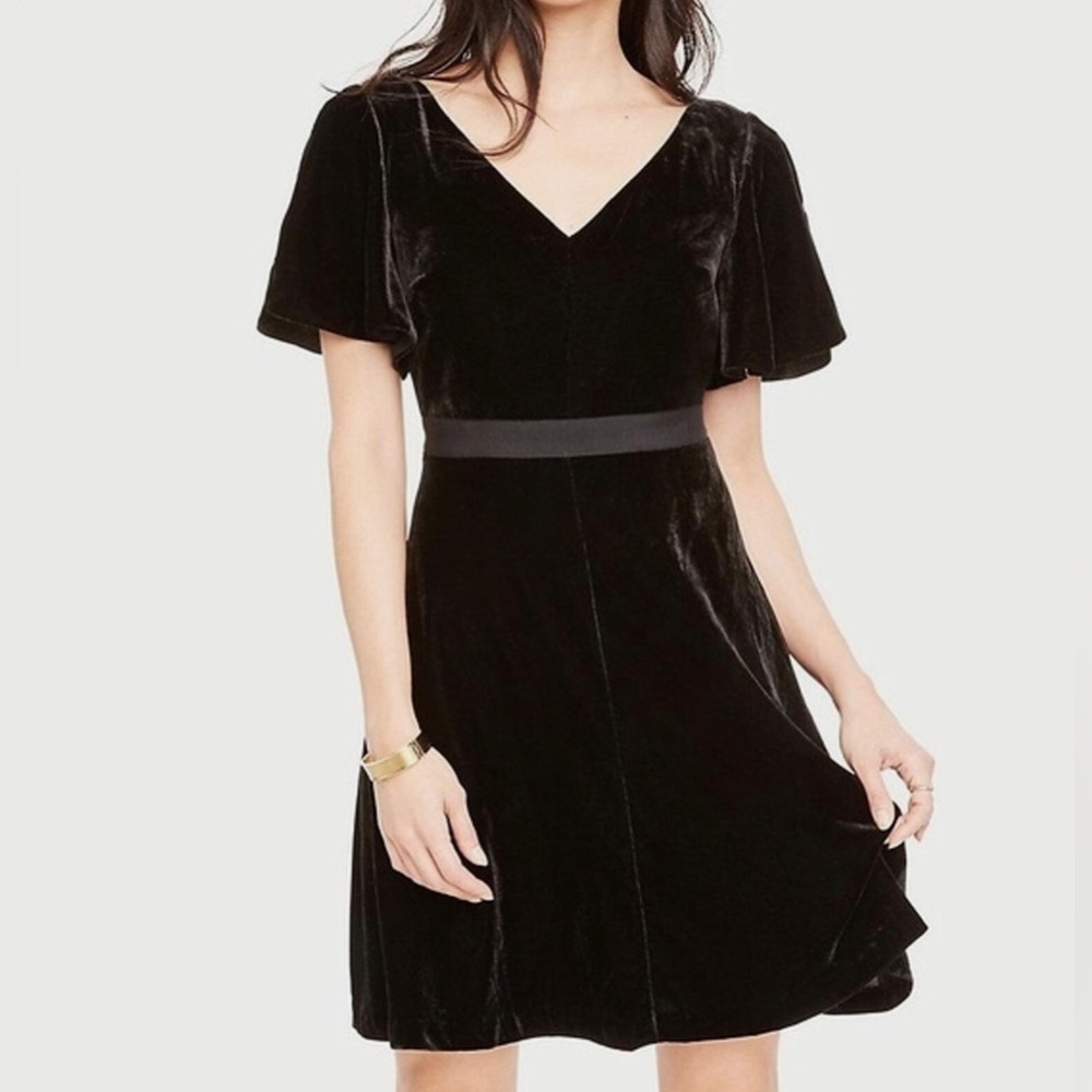 Ann Taylor Black Velvet Dress NWT size 8 petite